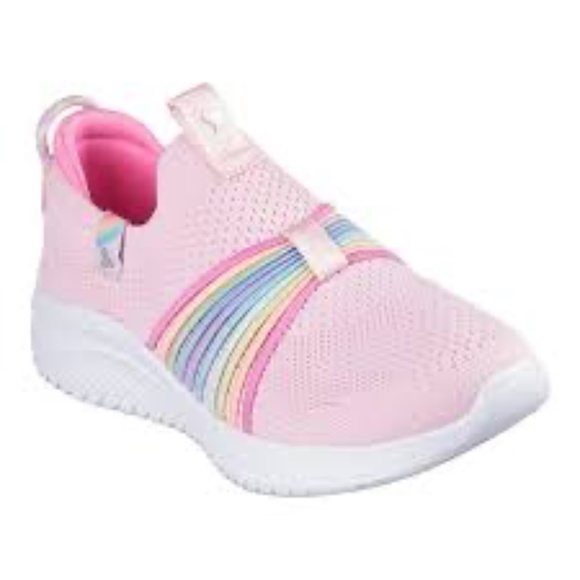 BRAND NEW girl youth skechers ultra flex rainbow slip on shoes 10.5 3Y 4.5Y 5Y 6 - Picture 1 of 8